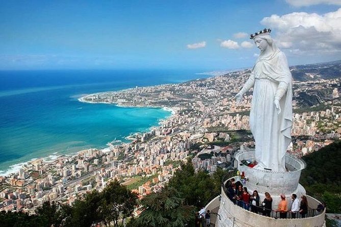 Exclusive Journey to Jeita Grotto, Harissa, and Byblos - Looking over Jounieh Bay at Harissa
